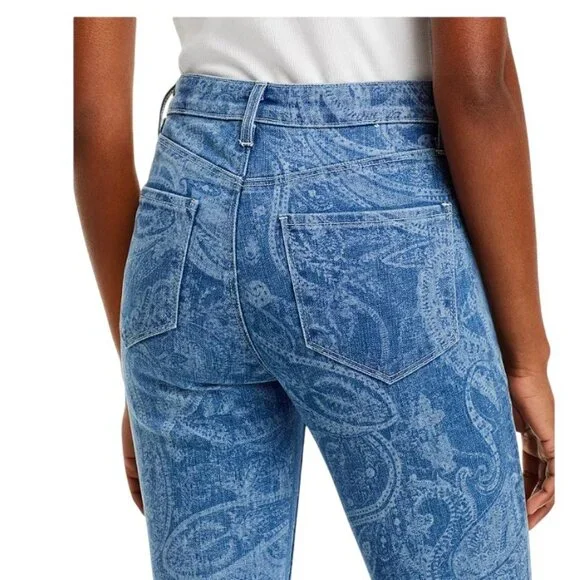 L’Agence Stassi High Rise Jeans 29 Sleek Baby Boot Blue Paisley - Picture 3 of 14